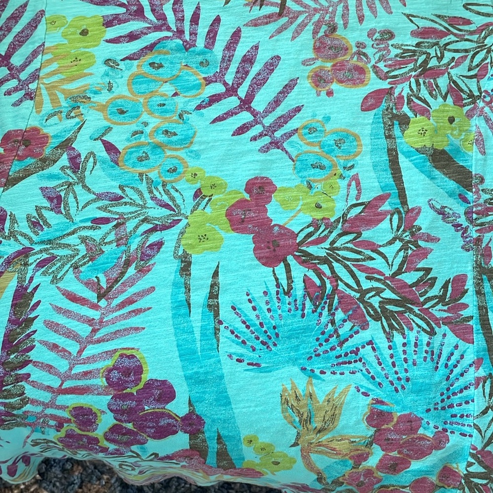 Fresh Produce Tropical Floral Tank Top - Turquoise and Purple - Picture 5 of 7